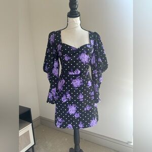 Bershka Purple and Black Midi Dress